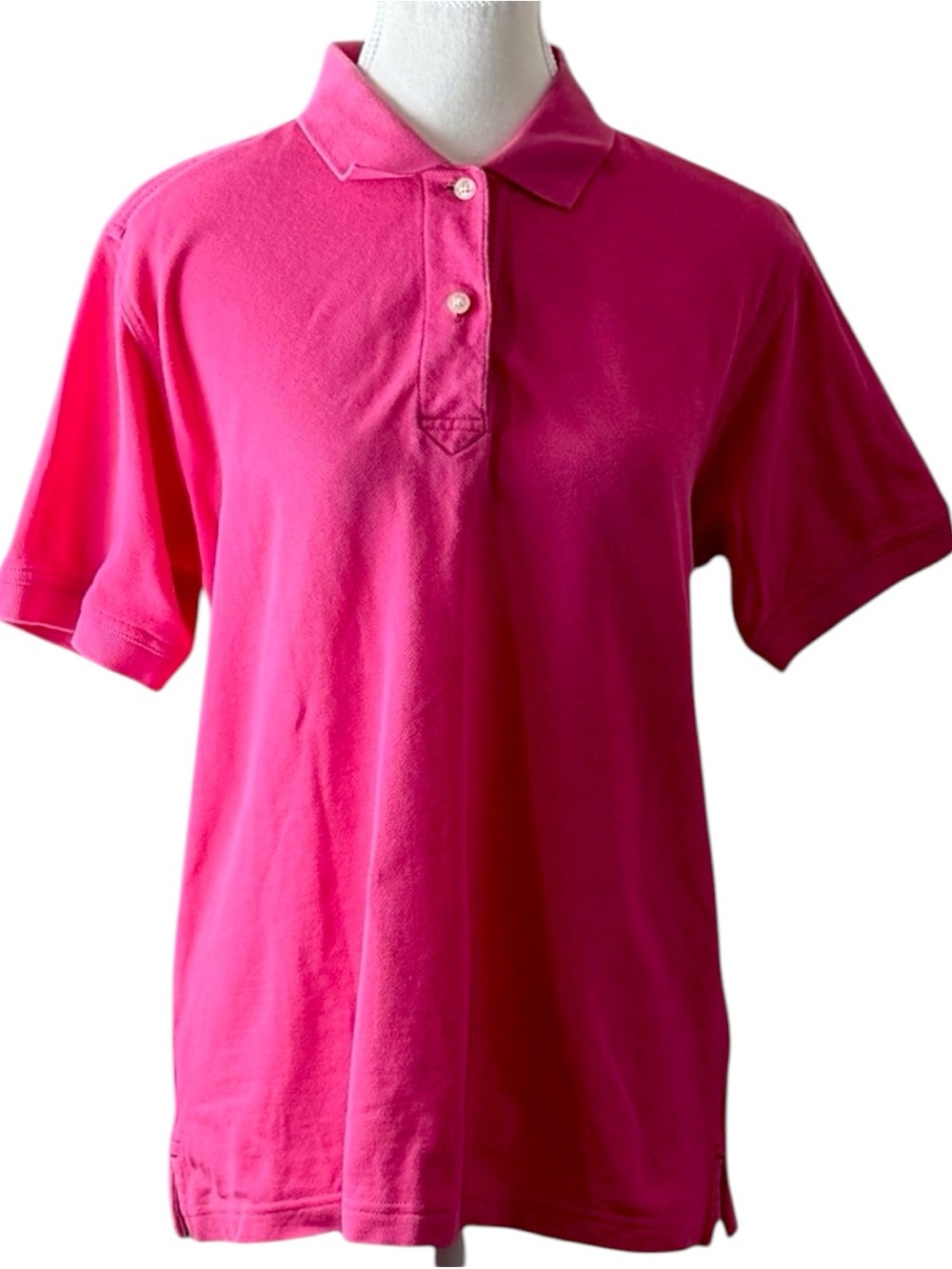Cutter & Buck Womens Pink Polo Shirt Medium Cotton Golf Casual Short Sleeve
